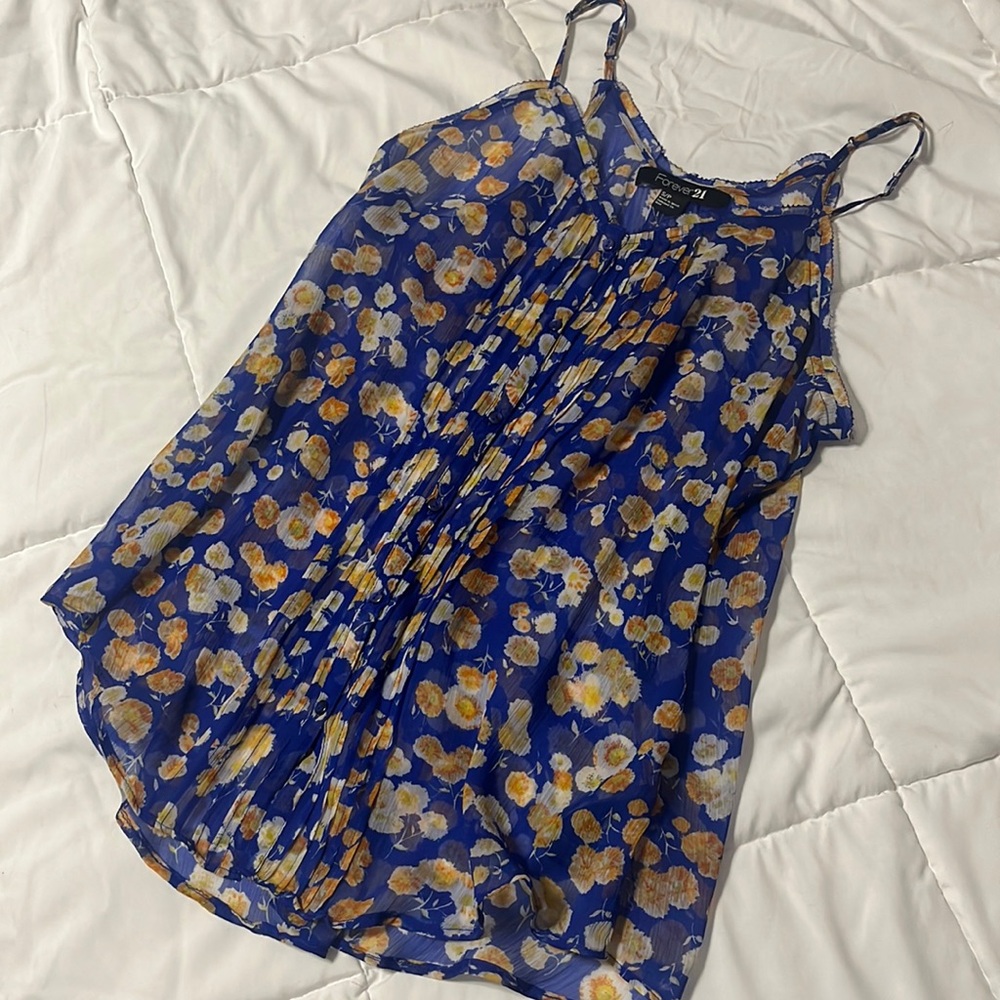 Ruffly PinTucked Button Down Babydoll Camisole Top